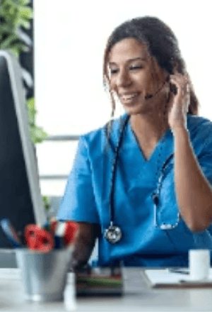 Care team member on a call