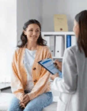 Provider talking with a member